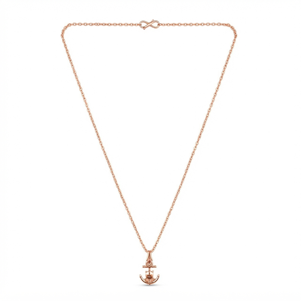 The99Jewel Casual Rose Gold Plated Anchor Shape Pendant Chain for Women