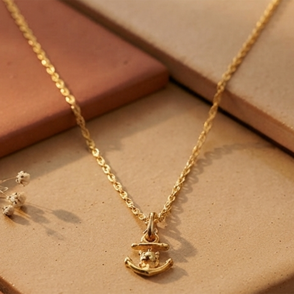 The99Jewel Modern Gold Plated Anchor Shape Chain Pendant for Women