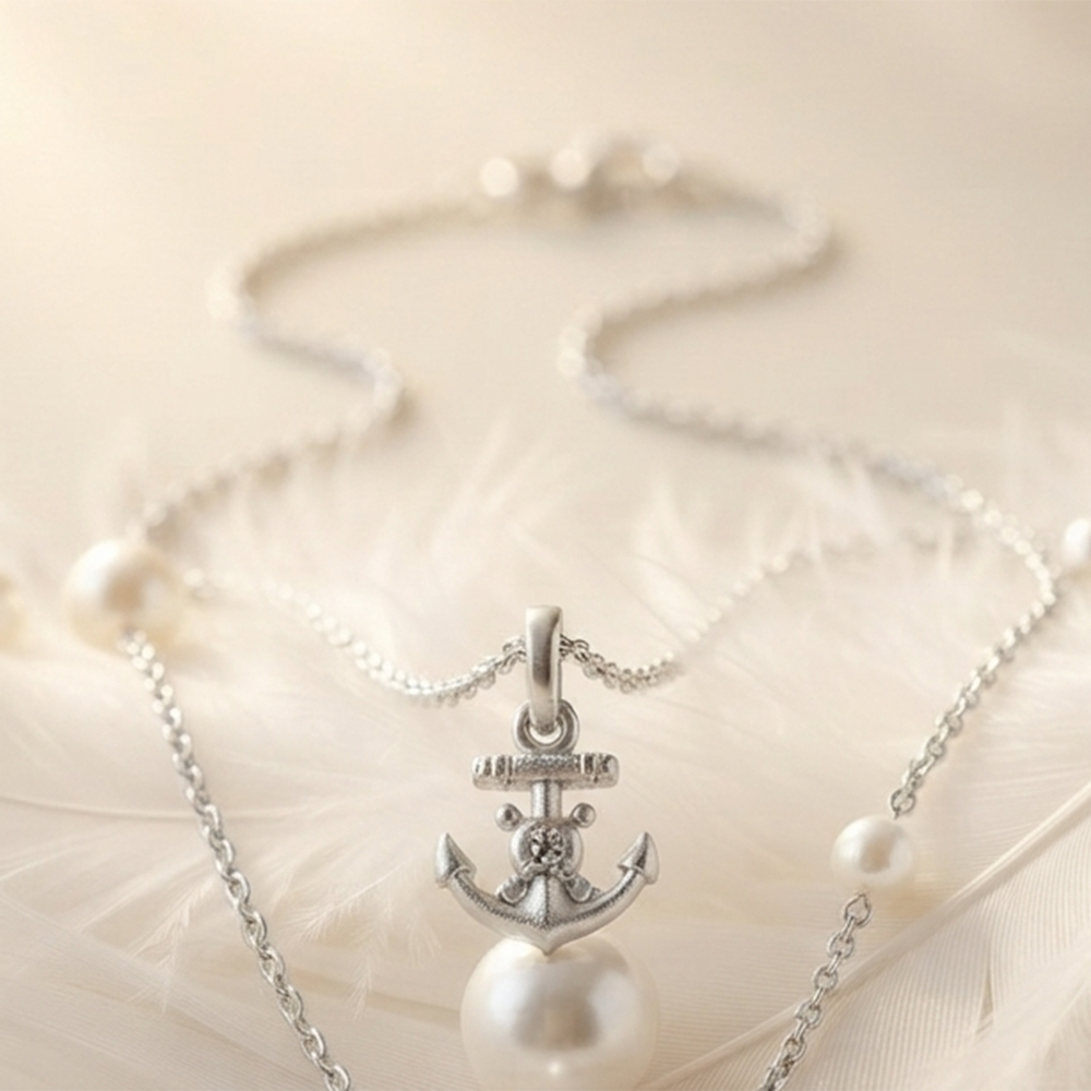 The99Jewel Casual Silver Plated Anchor Shape Pendant Chain for Women