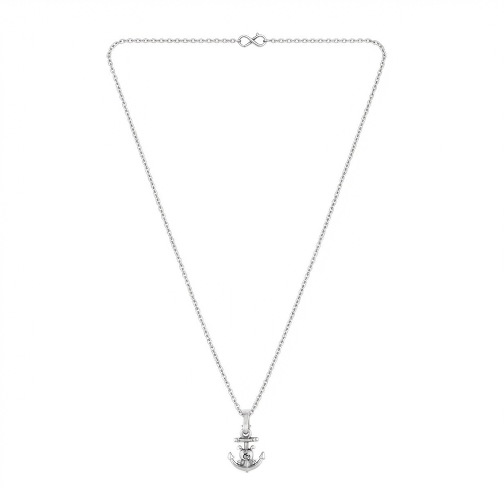 The99Jewel Casual Silver Plated Anchor Shape Pendant Chain for Women