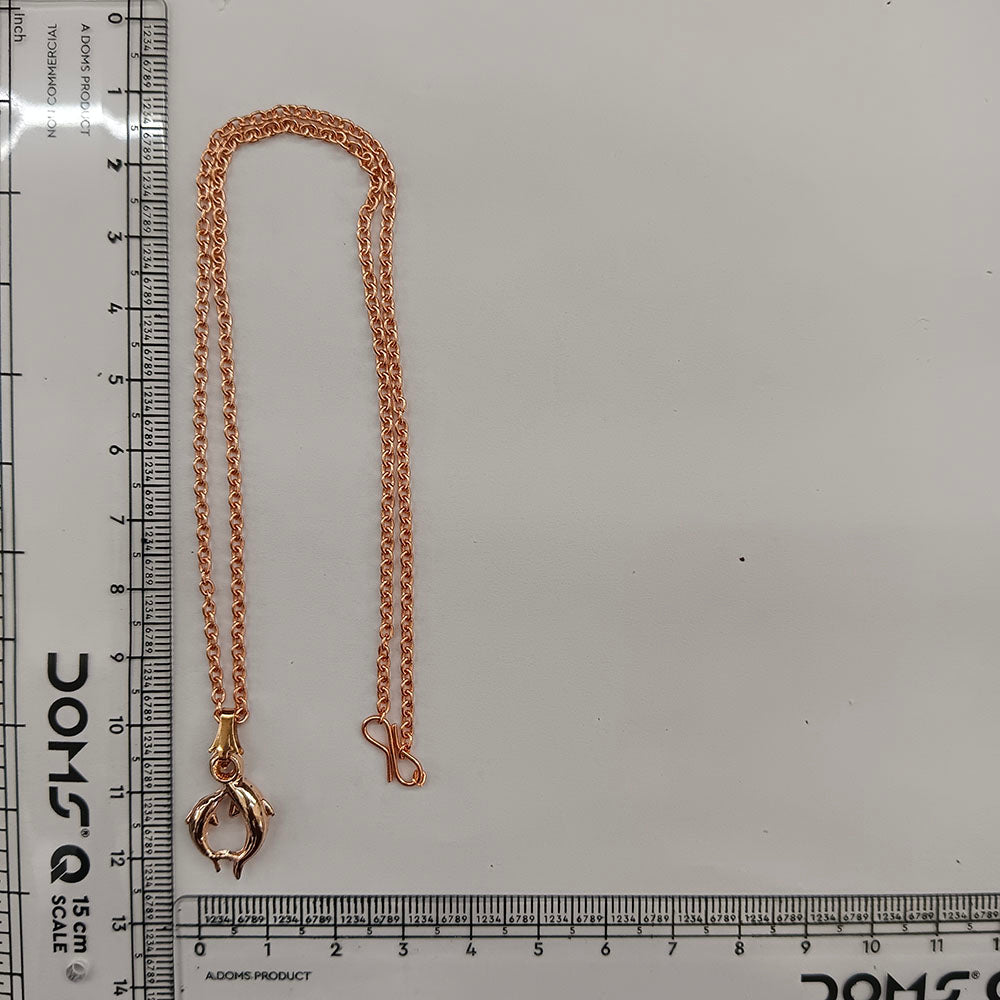 The99Jewel Casual Rose Gold Plated Dolphin Shape Pendant Chain for Women