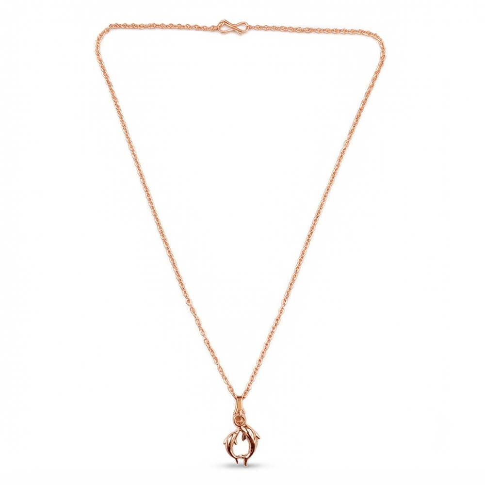 The99Jewel Casual Rose Gold Plated Dolphin Shape Pendant Chain for Women