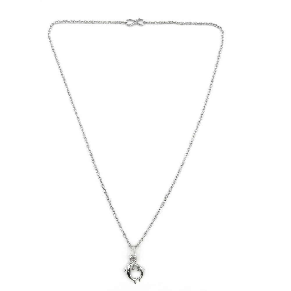 The99Jewel Casual Silver Plated Dolphin Shape Pendant Chain for Women