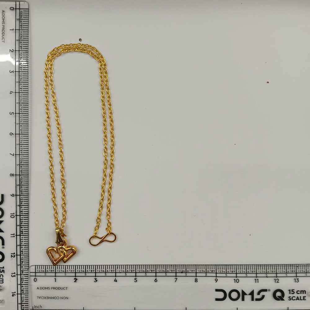 The99Jewel Modern Gold Plated Double Heart Shape Chain Pendant for Women