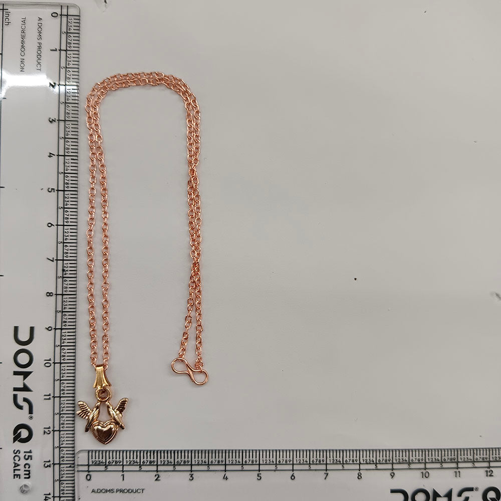 The99Jewel Casual Rose Gold Plated Heart  With Birds Shape Pendant Chain for Women