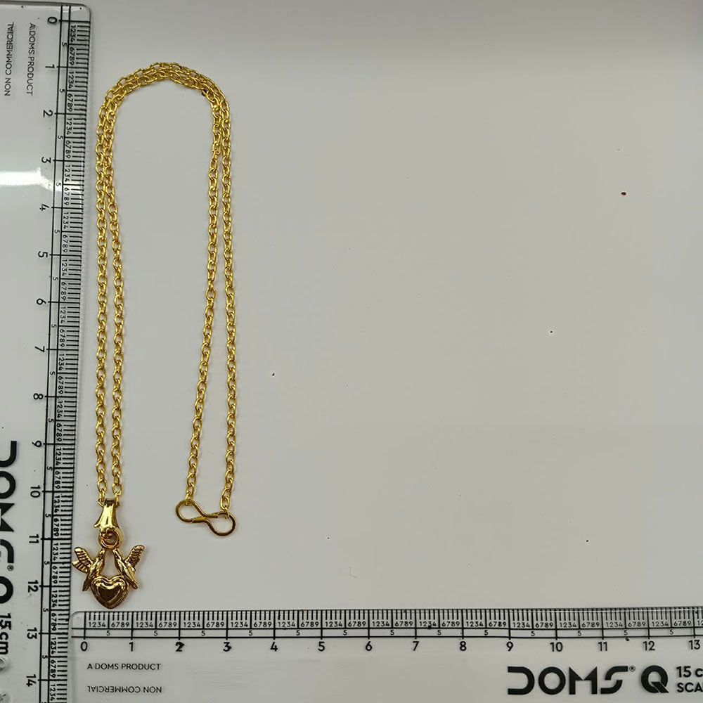 The99Jewel Modern Gold Plated Heart With Birds Shape Chain Pendant for Women