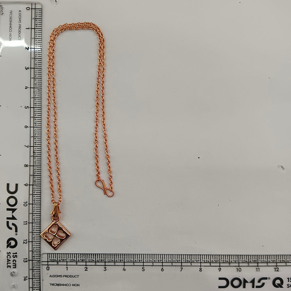 The99Jewel Casual Rose Gold Plated Leaf Clover Shape Pendant Chain for Women