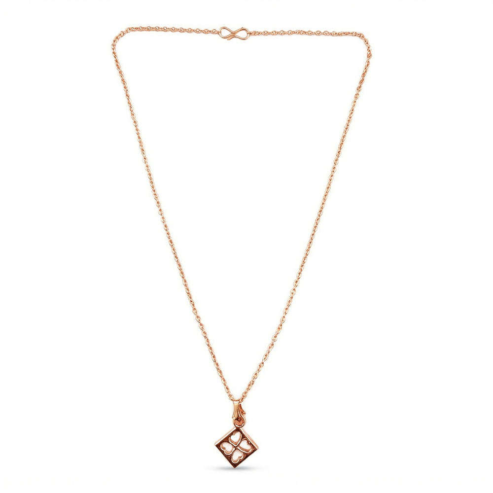 The99Jewel Casual Rose Gold Plated Leaf Clover Shape Pendant Chain for Women