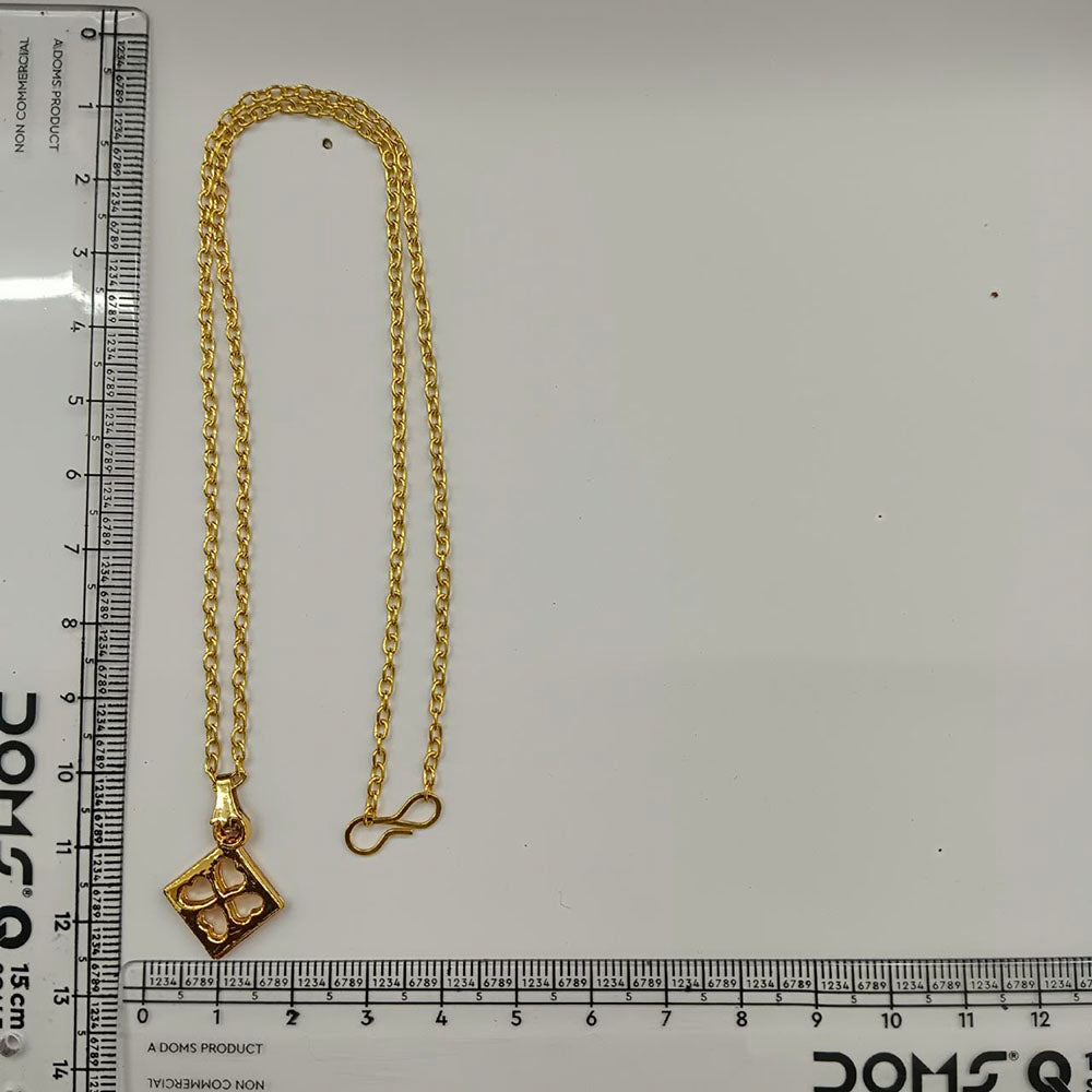 The99Jewel Modern Gold Plated Four Leaf Clover Shape Chain Pendant for Women