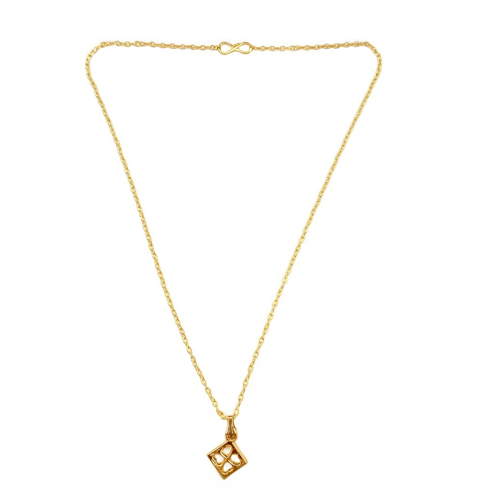 The99Jewel Modern Gold Plated Four Leaf Clover Shape Chain Pendant for Women