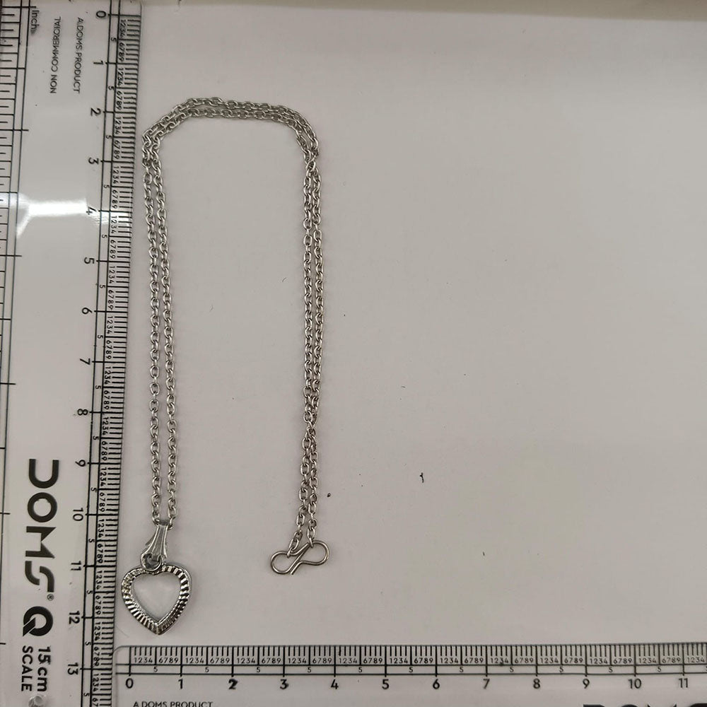 The99Jewel Casual Silver Plated Heart Shape Pendant Chain for Women