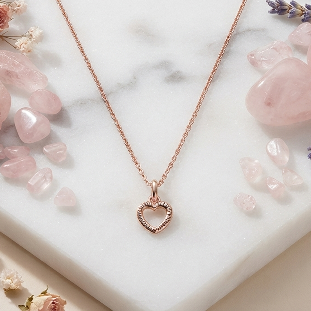 The99Jewel Casual Rose Gold Plated Heart Shape Pendant Chain for Women
