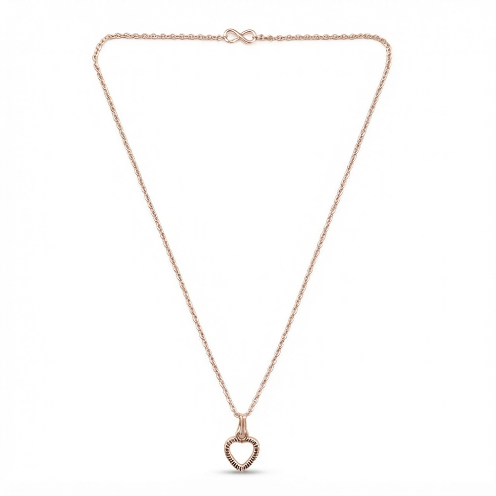The99Jewel Casual Rose Gold Plated Heart Shape Pendant Chain for Women