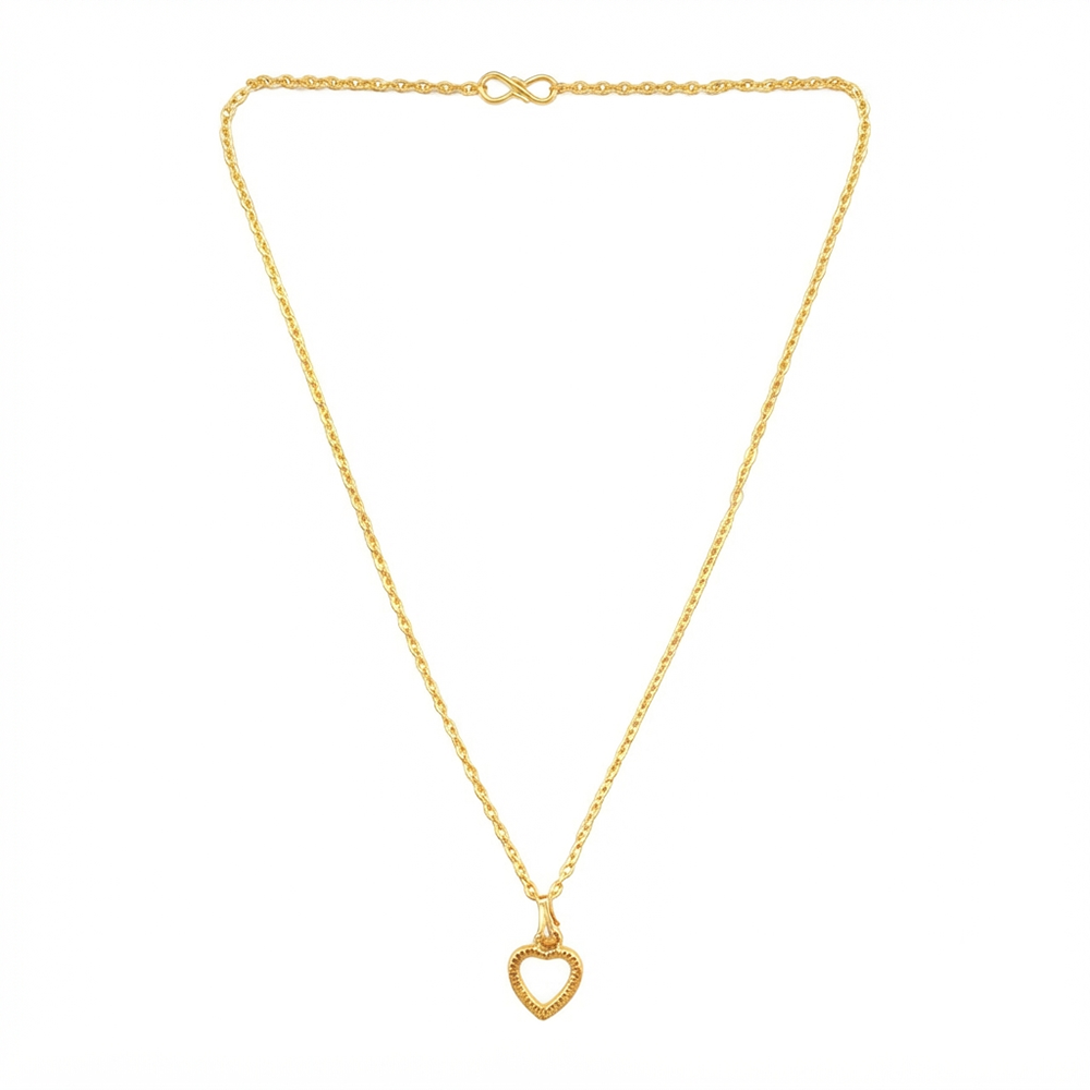 The99Jewel Modern Gold Plated Heart Shape Chain Pendant for Women