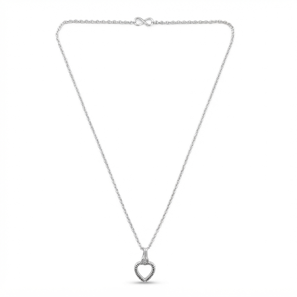 The99Jewel Casual Silver Plated Heart Shape Pendant Chain for Women