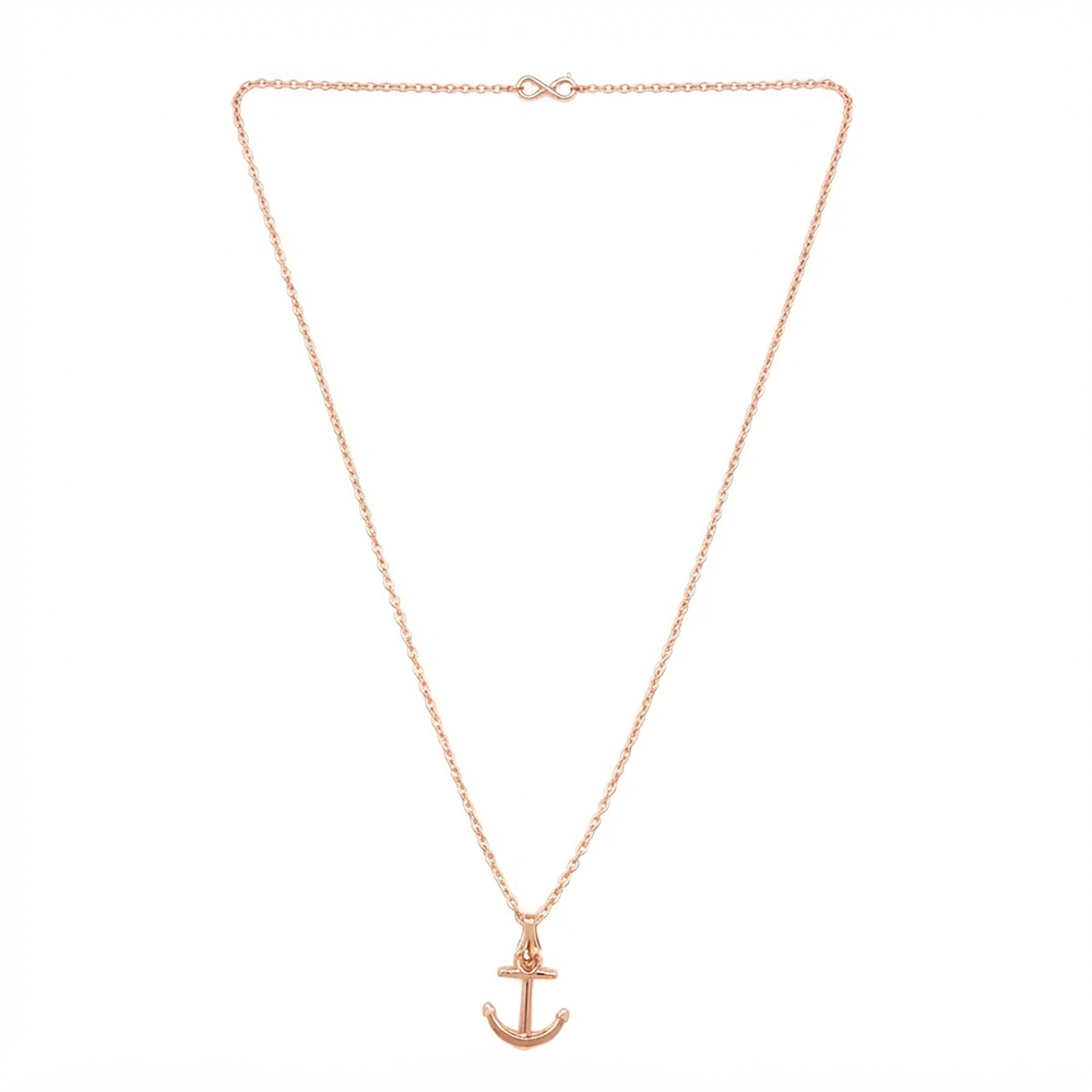 The99Jewel Modern Rose Gold Plated Anchor Shape Chain Pendant for Women