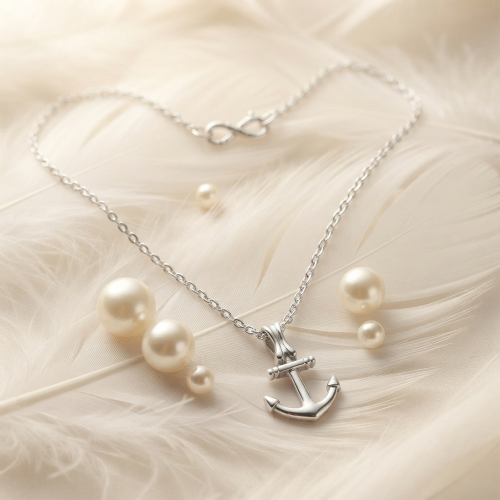 The99Jewel Casual Silver Plated Anchor Shape Pendant Chain for Women