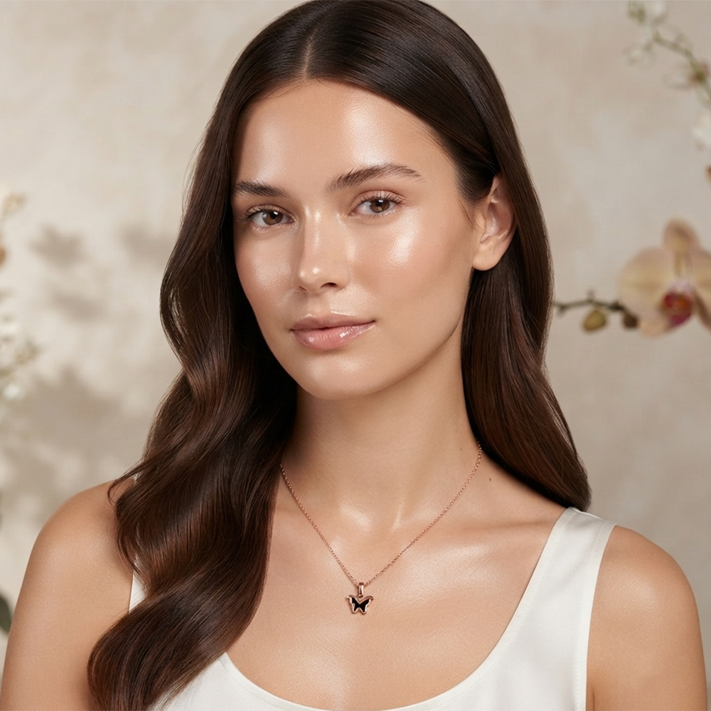 The99Jewel Trendy Rose Gold Plated Gun Shape Pendant Chain for Women