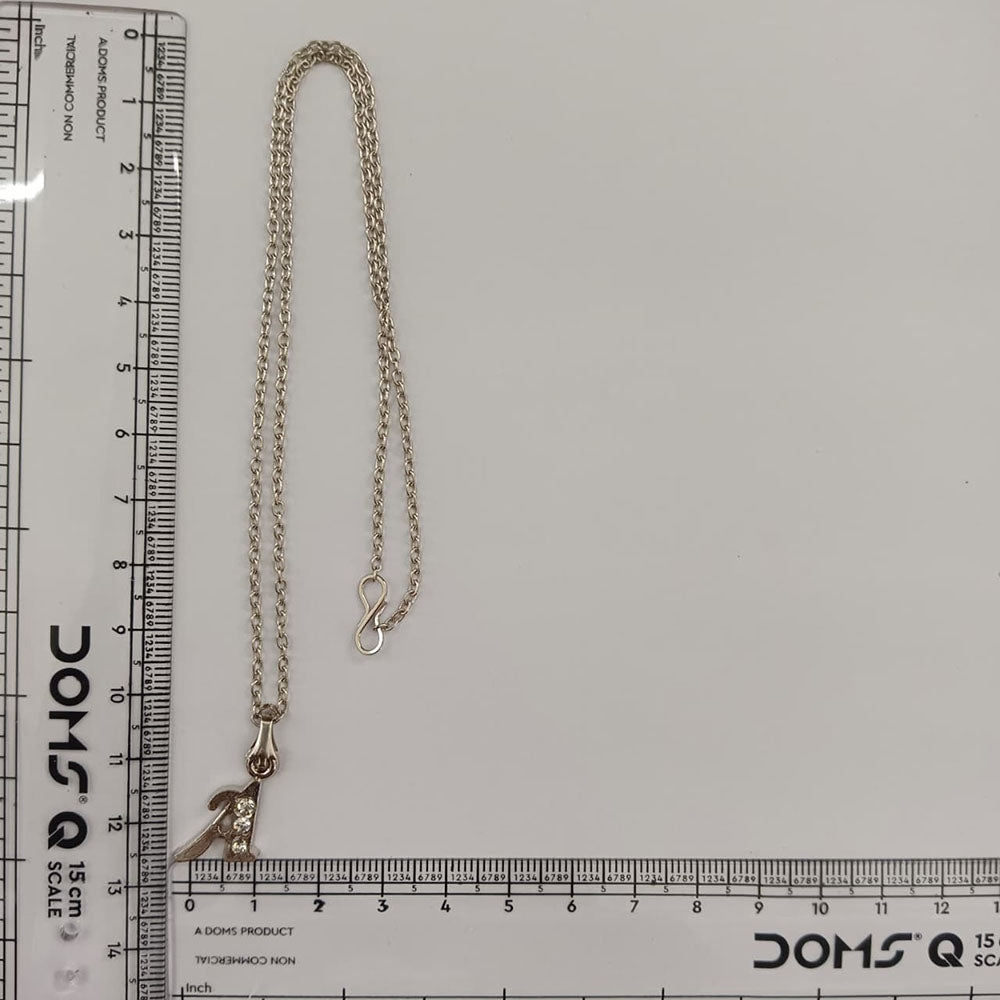 The99Jewel Silver Plated Letter A Initial Chain Pendant with Austrian Stone