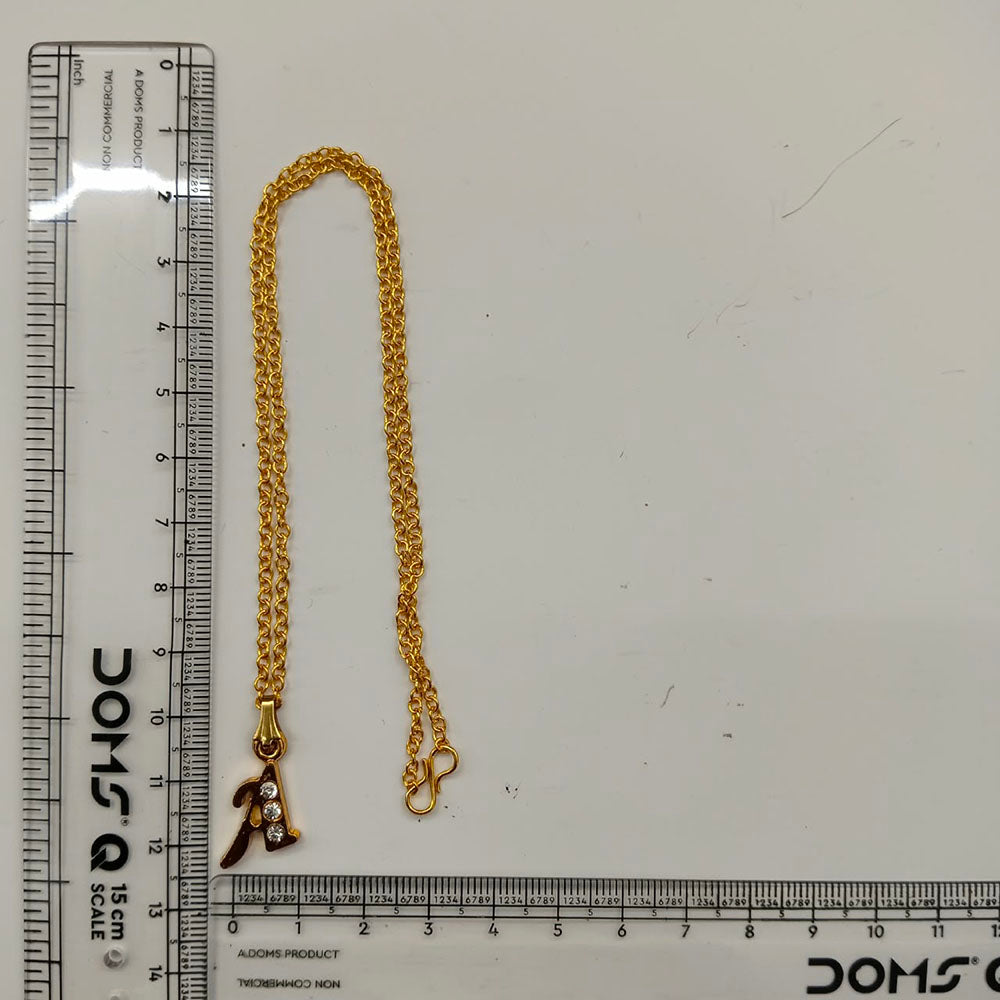 The99Jewel Beautiful Initial A Pendant Chain for Women Trendy Gold Plated Fashion Jewellery