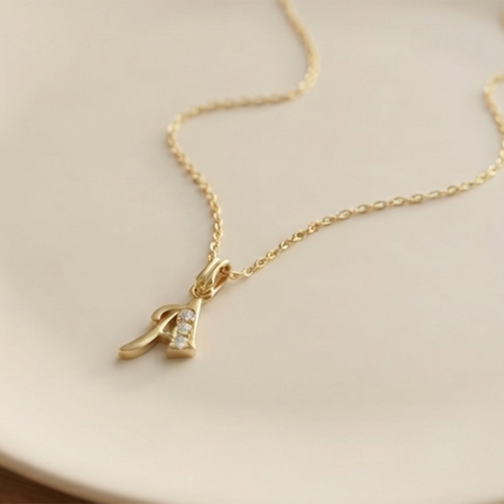 The99Jewel Beautiful Initial A Pendant Chain for Women Trendy Gold Plated Fashion Jewellery