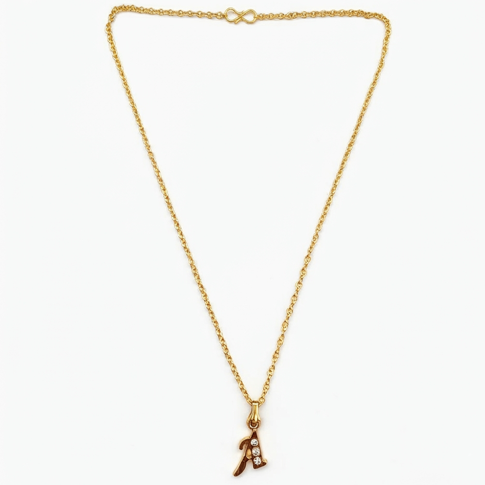 The99Jewel Beautiful Initial A Pendant Chain for Women Trendy Gold Plated Fashion Jewellery