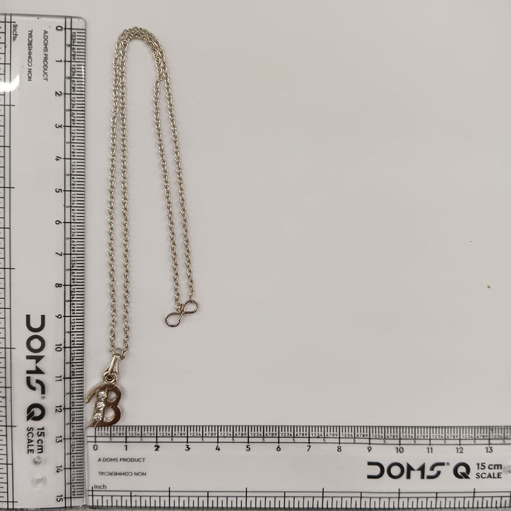 The99Jewel Silver Plated Letter B Initial Chain Pendant with Austrian Stone