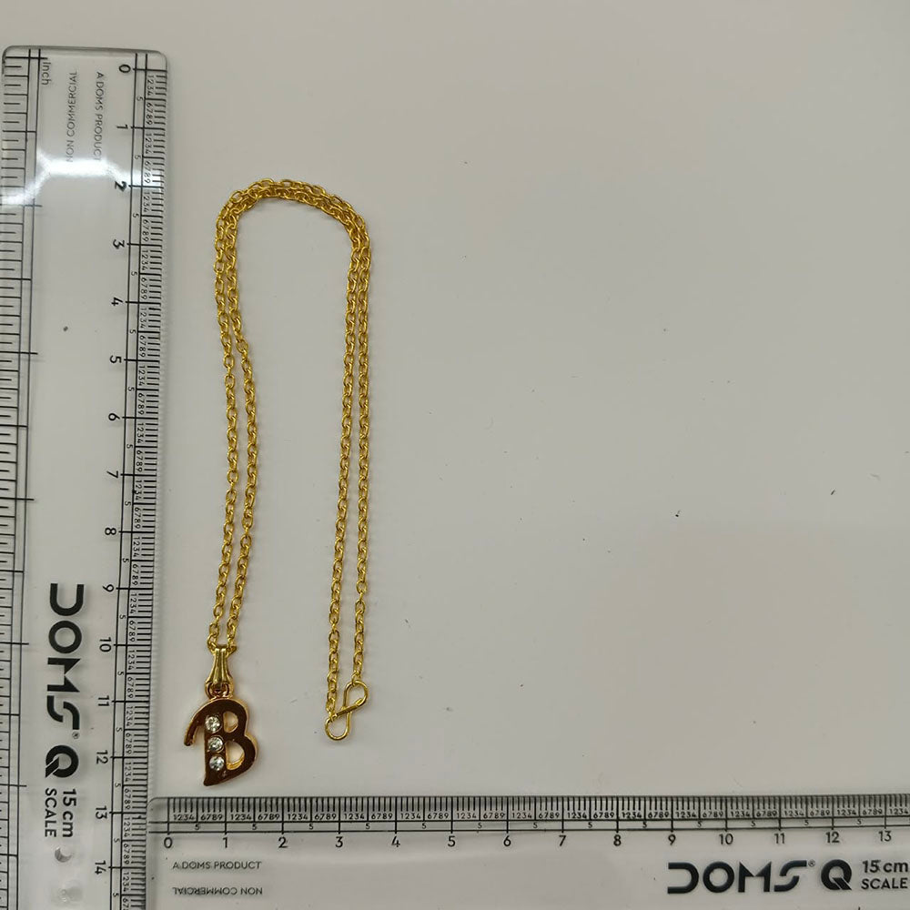 The99Jewel Beautiful Initial B Pendant Chain for Women Trendy Gold Plated Fashion Jewellery