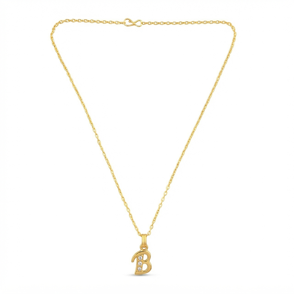 The99Jewel Beautiful Initial B Pendant Chain for Women Trendy Gold Plated Fashion Jewellery