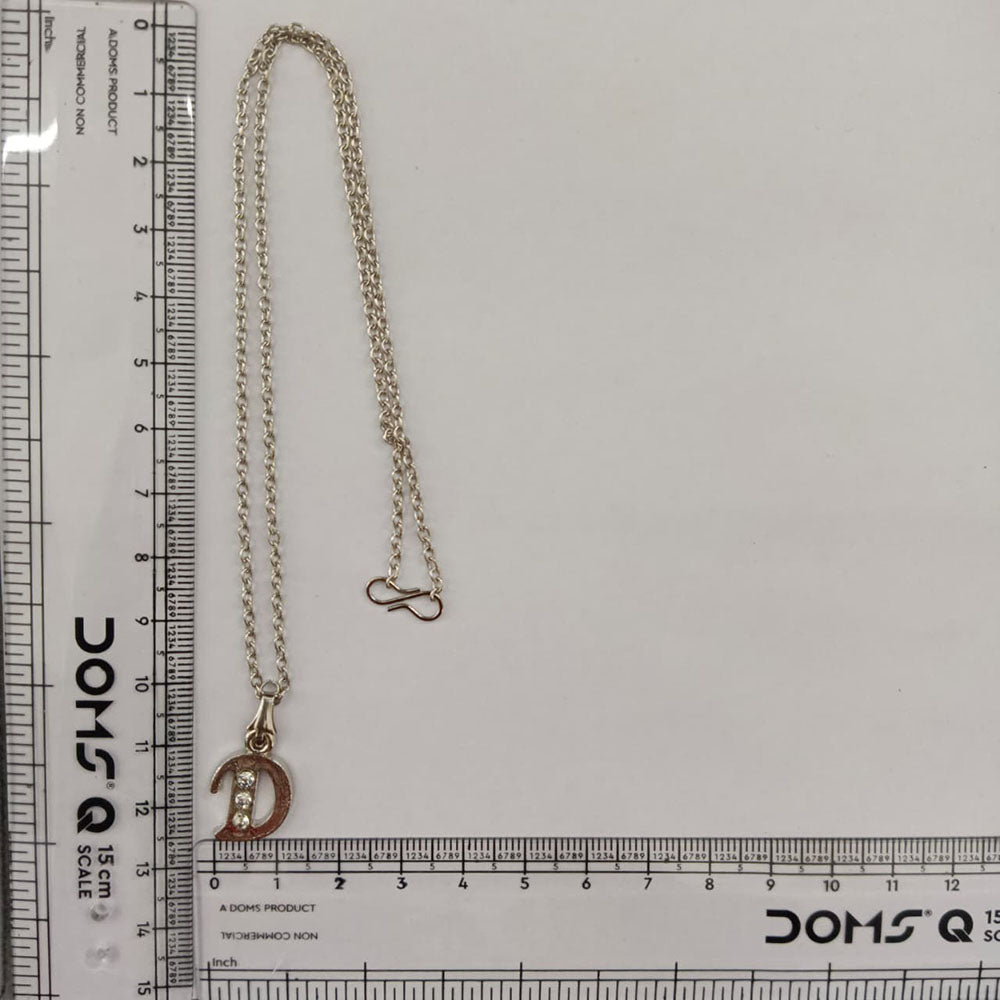 The99Jewel Silver Plated Letter D Initial Chain Pendant with Austrian Stone