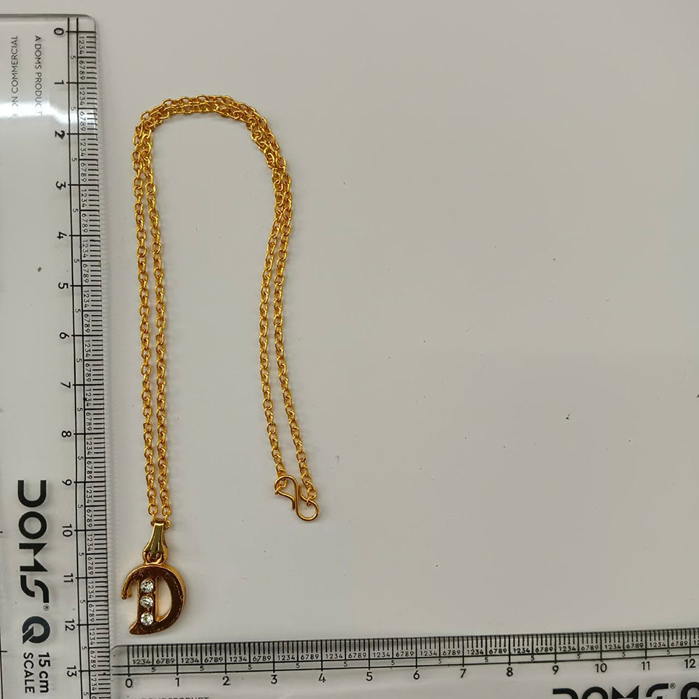 The99Jewel Beautiful Initial D Pendant Chain for Women Trendy Gold Plated Fashion Jewellery