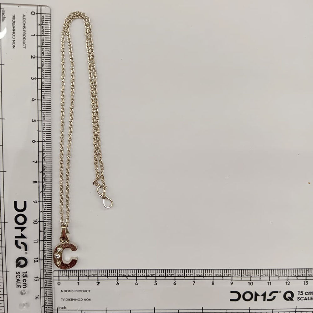 The99Jewel Silver Plated Letter C Initial Chain Pendant with Austrian Stone