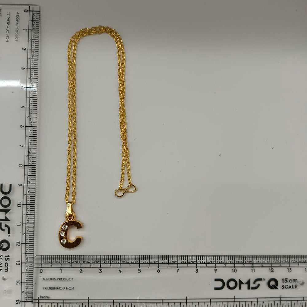 The99Jewel Beautiful Initial C Pendant Chain for Women Trendy Gold Plated Fashion Jewellery
