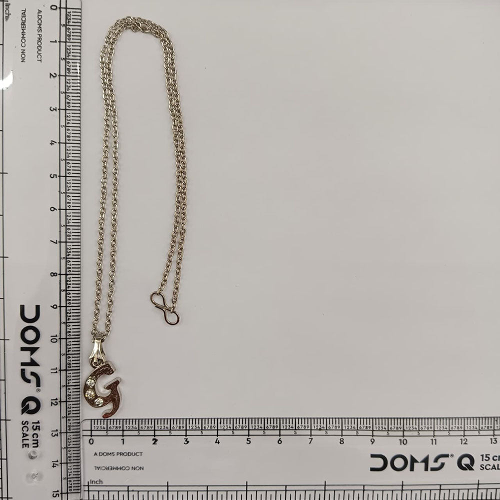 The99Jewel Silver Plated Letter G Initial Chain Pendant with Austrian Stone