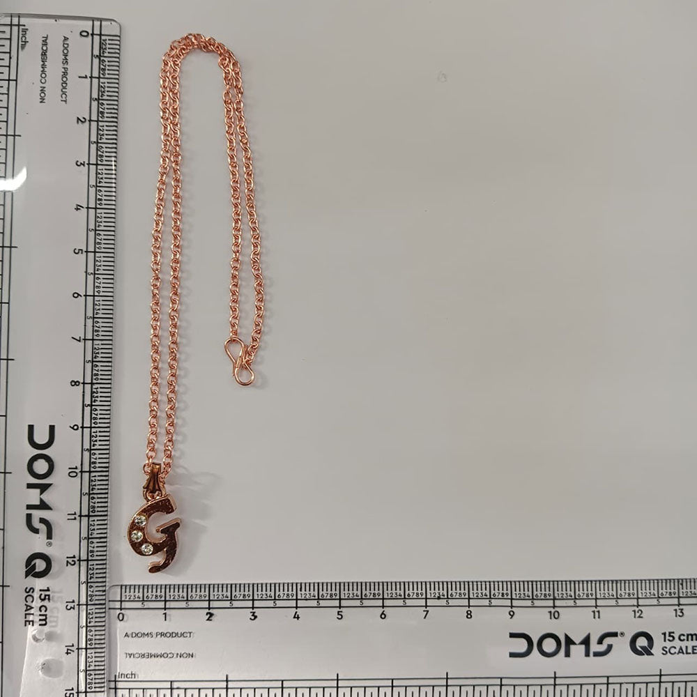 The99Jewel Rose Gold Plated Letter G Initial Chain Pendant with Austrian Stone