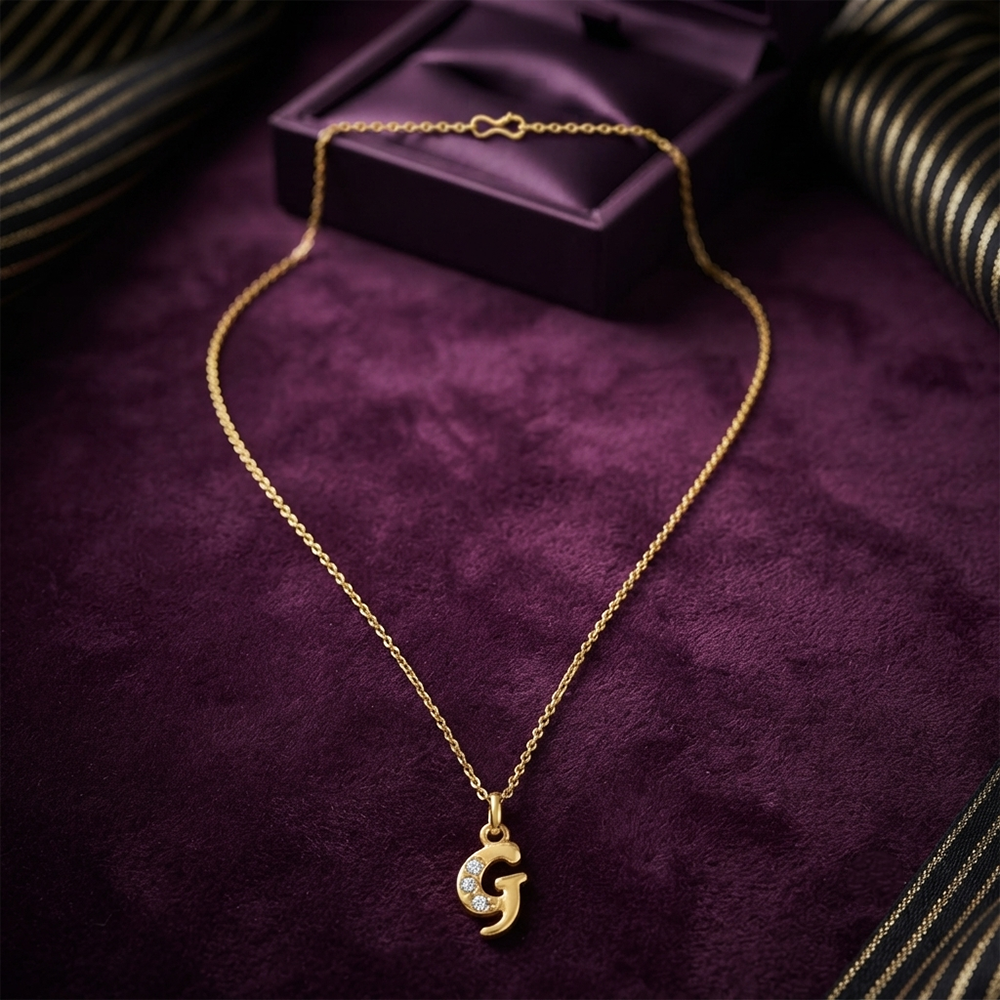 The99Jewel Beautiful Initial G Pendant Chain for Women Trendy Gold Plated Fashion Jewellery