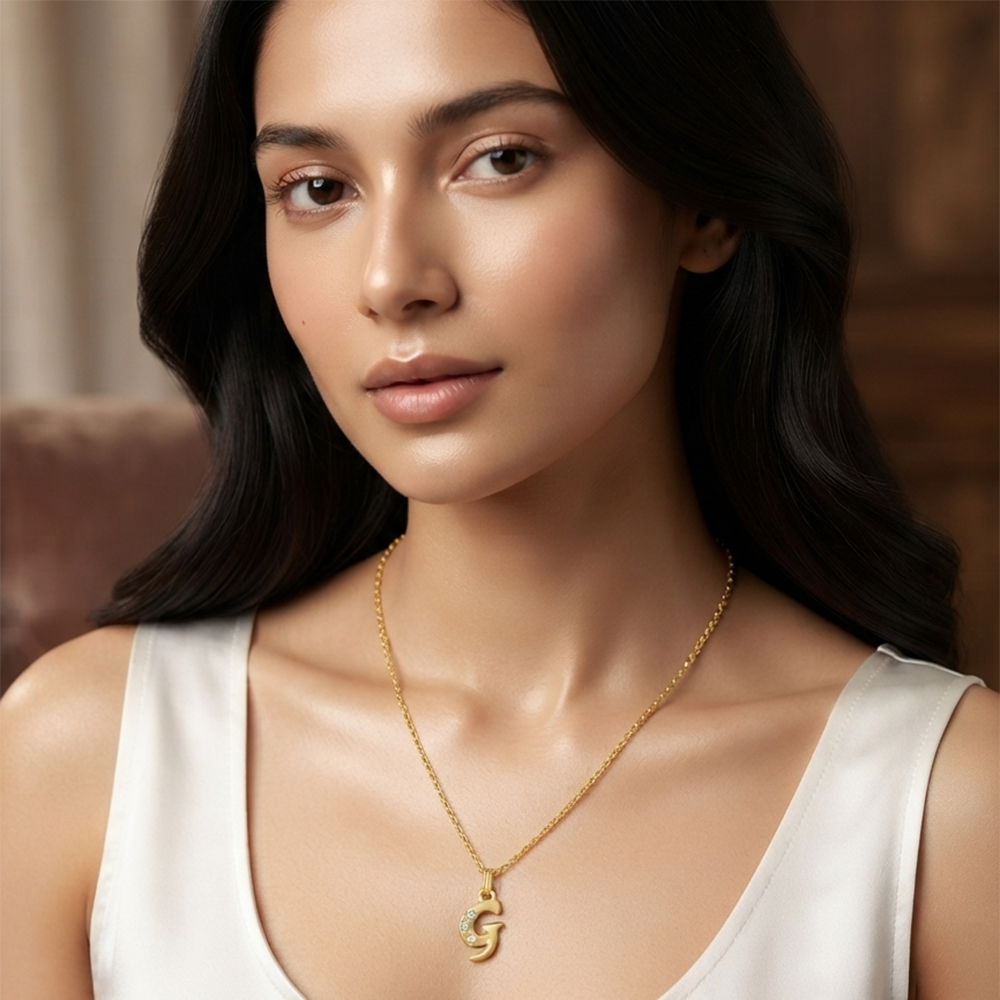 The99Jewel Beautiful Initial G Pendant Chain for Women Trendy Gold Plated Fashion Jewellery