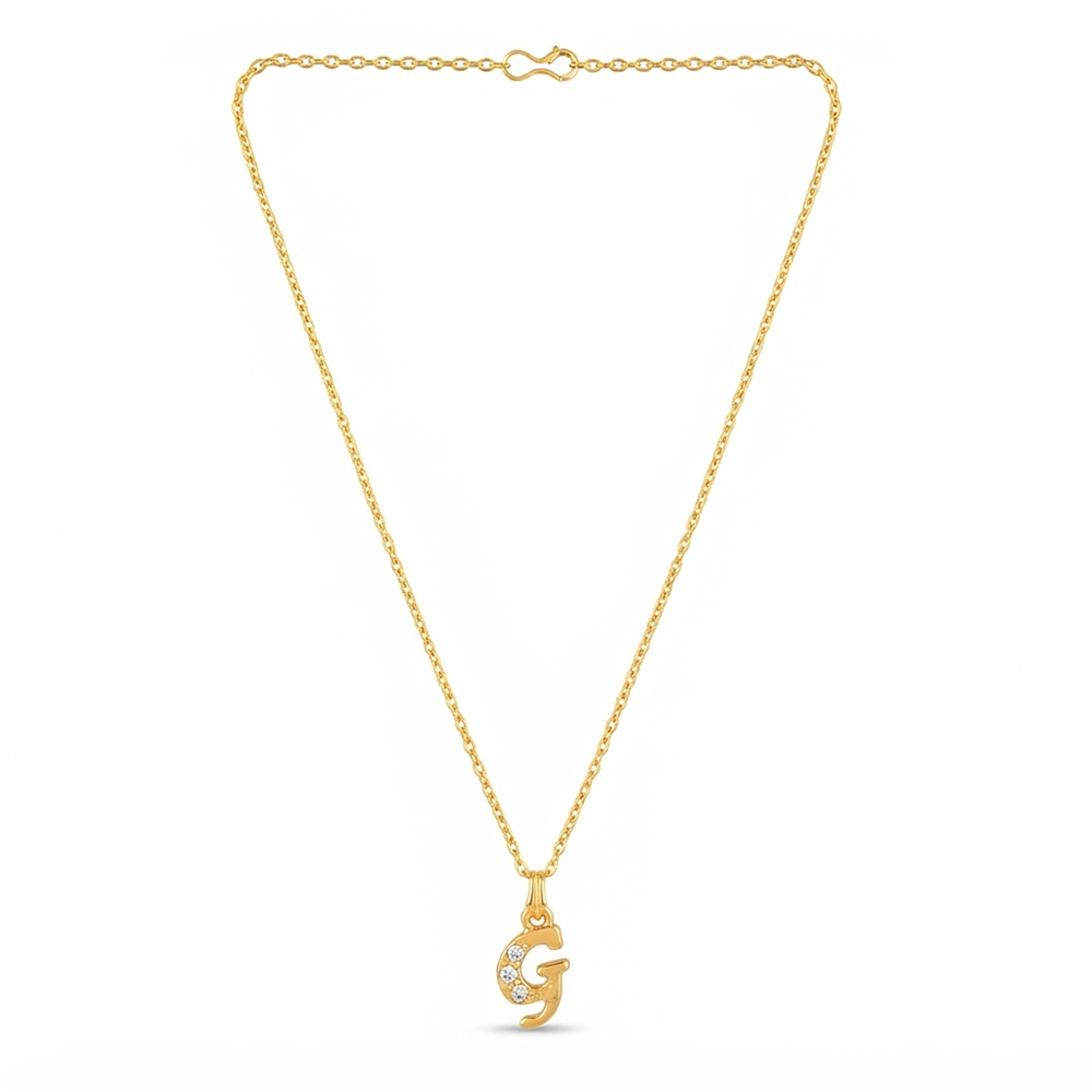 The99Jewel Beautiful Initial G Pendant Chain for Women Trendy Gold Plated Fashion Jewellery