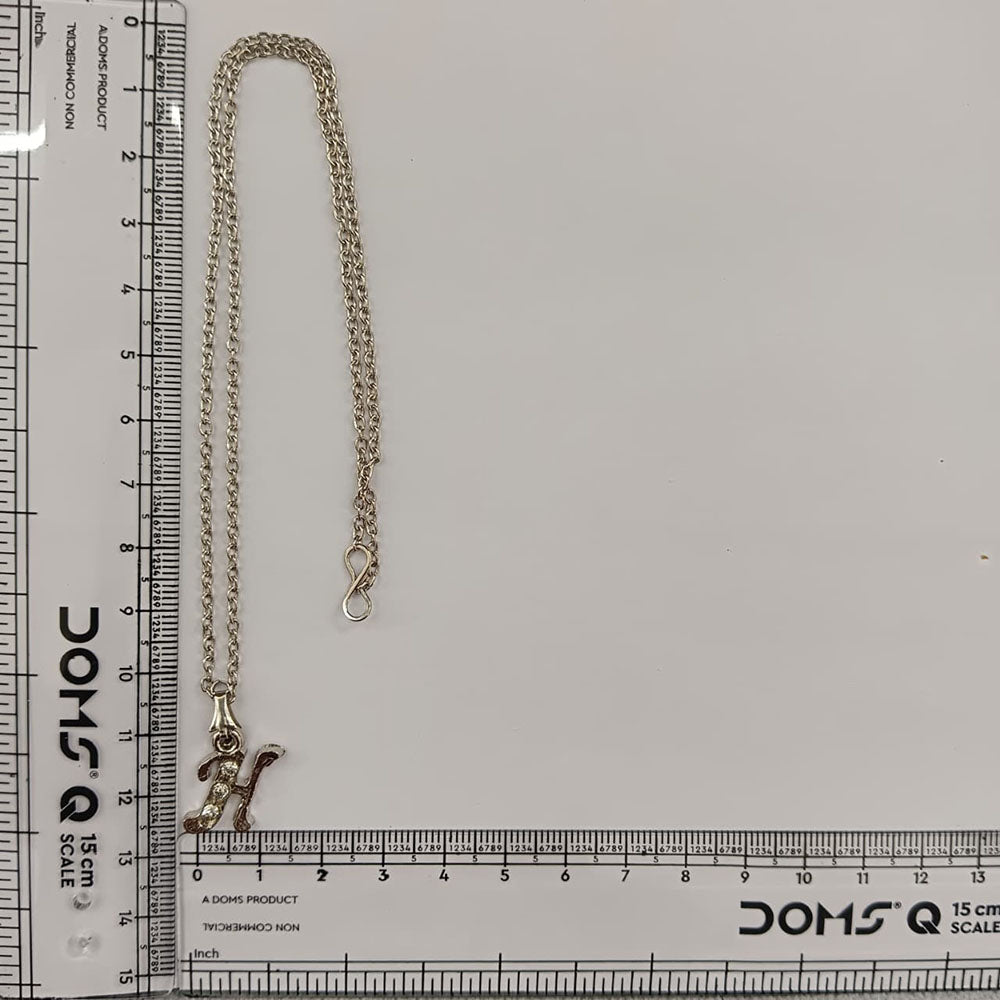 The99Jewel Silver Plated Letter H Initial Chain Pendant with Austrian Stone