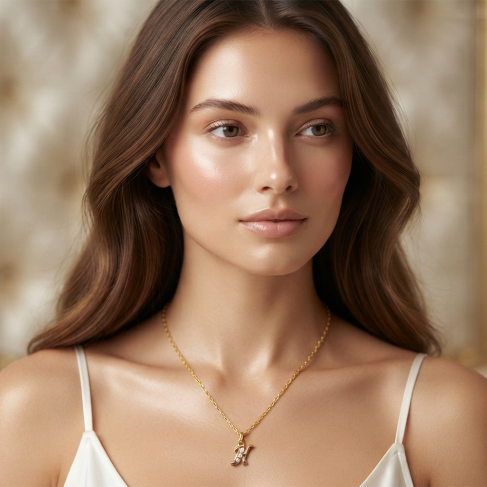 The99Jewel Beautiful Initial H Pendant Chain for Women Trendy Gold Plated Fashion Jewellery