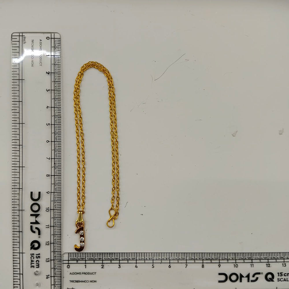 The99Jewel Beautiful Initial J Pendant Chain for Women Trendy Gold Plated Fashion Jewellery