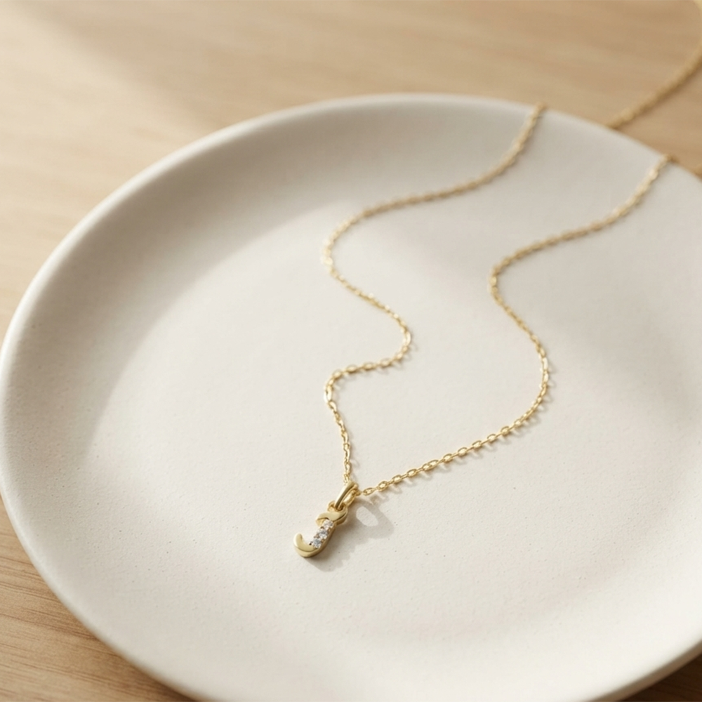 The99Jewel Beautiful Initial J Pendant Chain for Women Trendy Gold Plated Fashion Jewellery