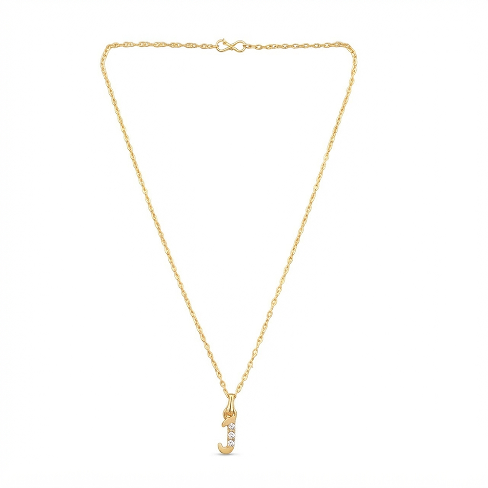 The99Jewel Beautiful Initial J Pendant Chain for Women Trendy Gold Plated Fashion Jewellery