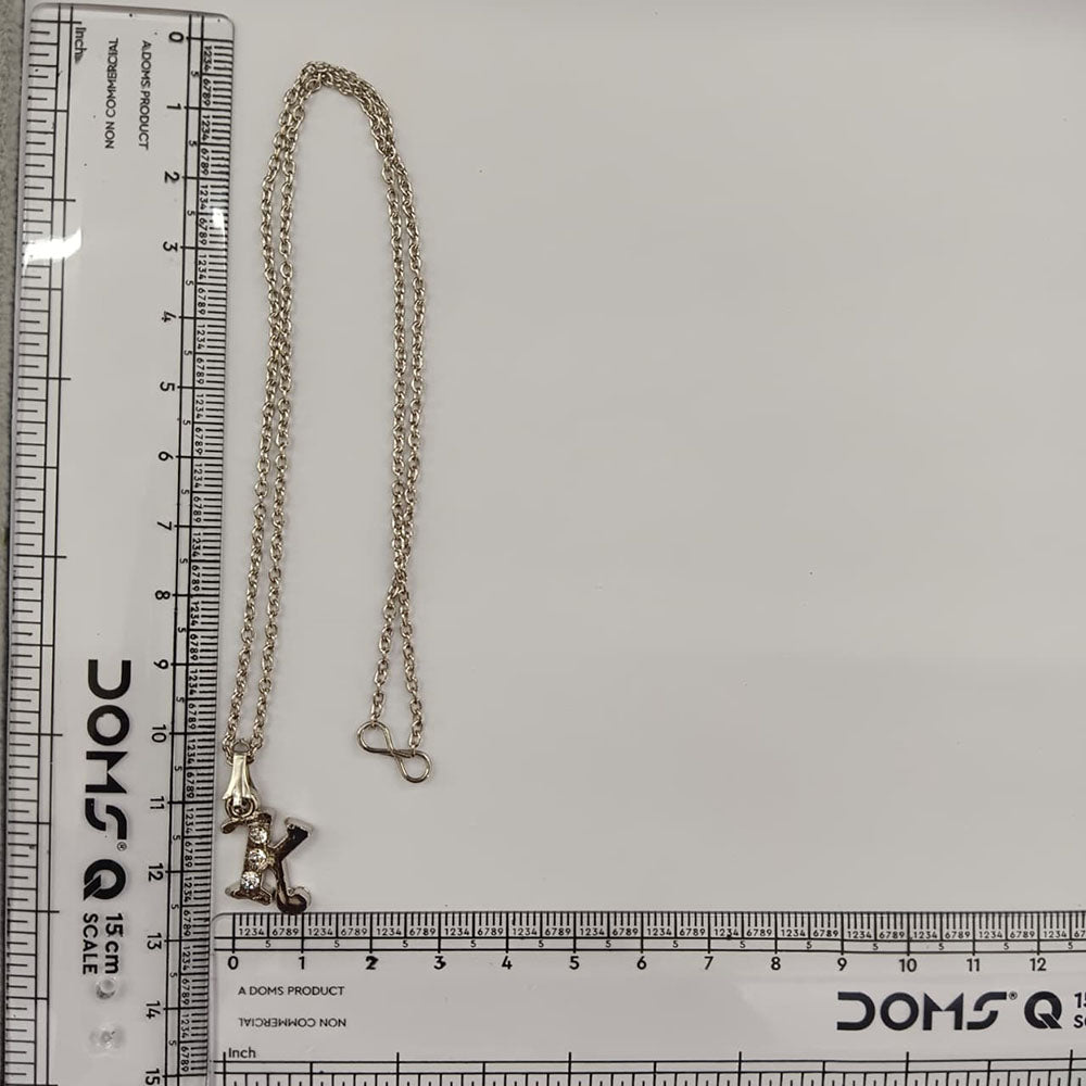 The99Jewel Silver Plated Letter K Initial Chain Pendant with Austrian Stone