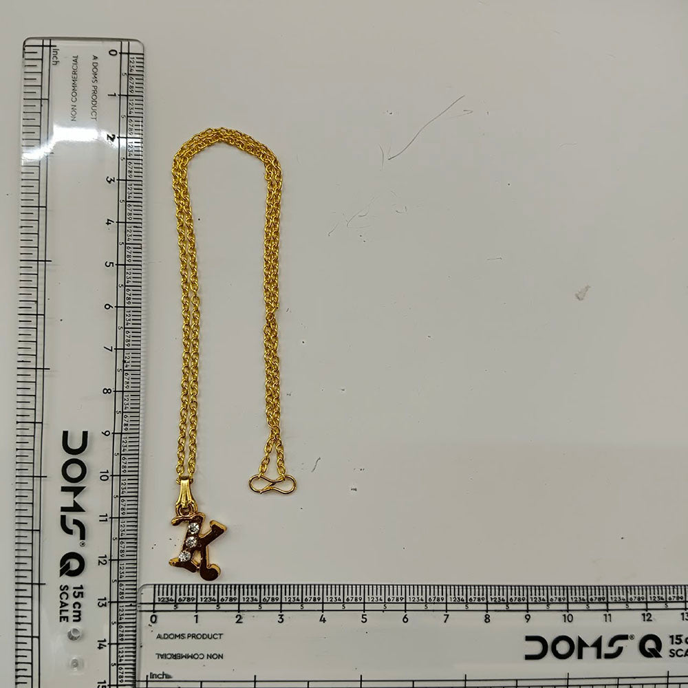 The99Jewel Beautiful Initial K Pendant Chain for Women Trendy Gold Plated Fashion Jewellery