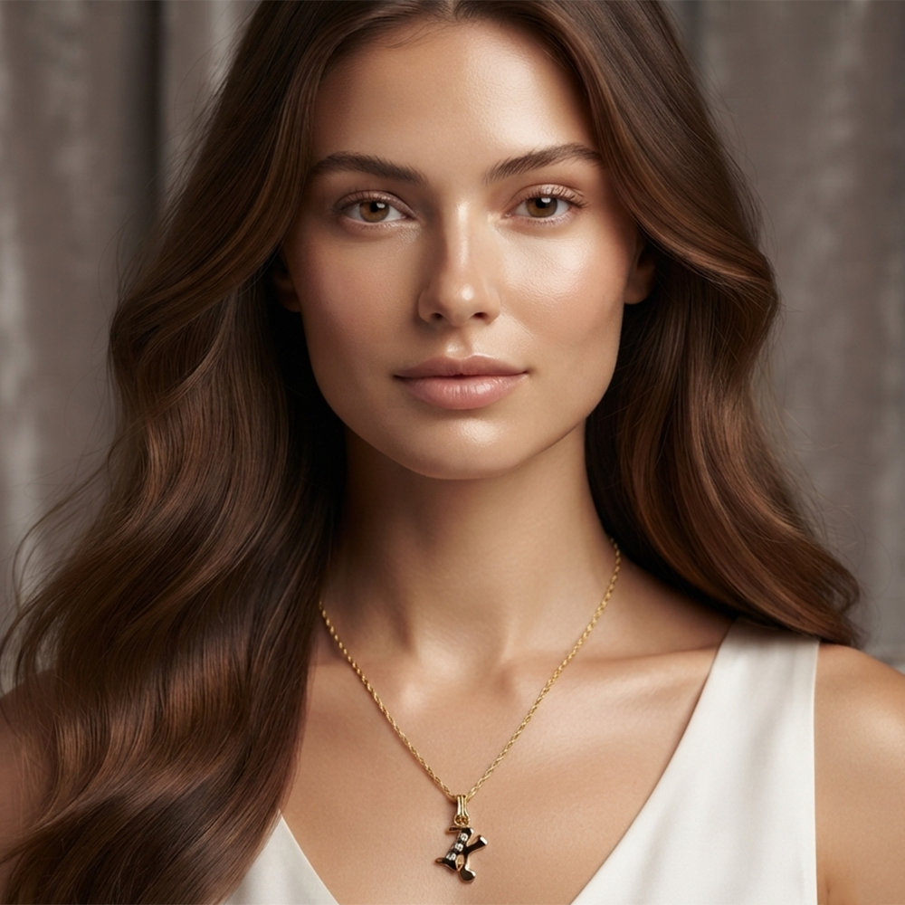 The99Jewel Beautiful Initial K Pendant Chain for Women Trendy Gold Plated Fashion Jewellery