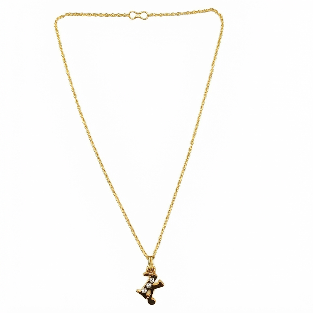 The99Jewel Beautiful Initial K Pendant Chain for Women Trendy Gold Plated Fashion Jewellery