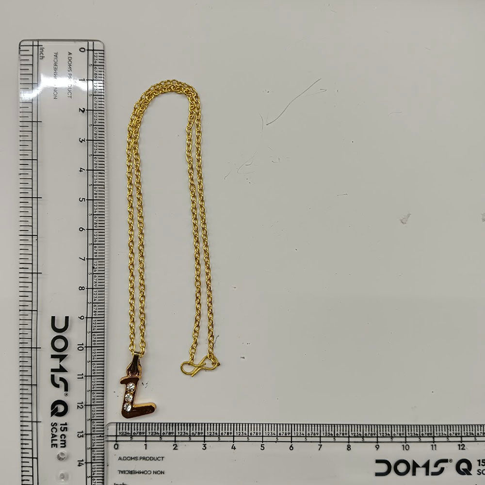 The99Jewel Beautiful Initial L Pendant Chain for Women Trendy Gold Plated Fashion Jewellery