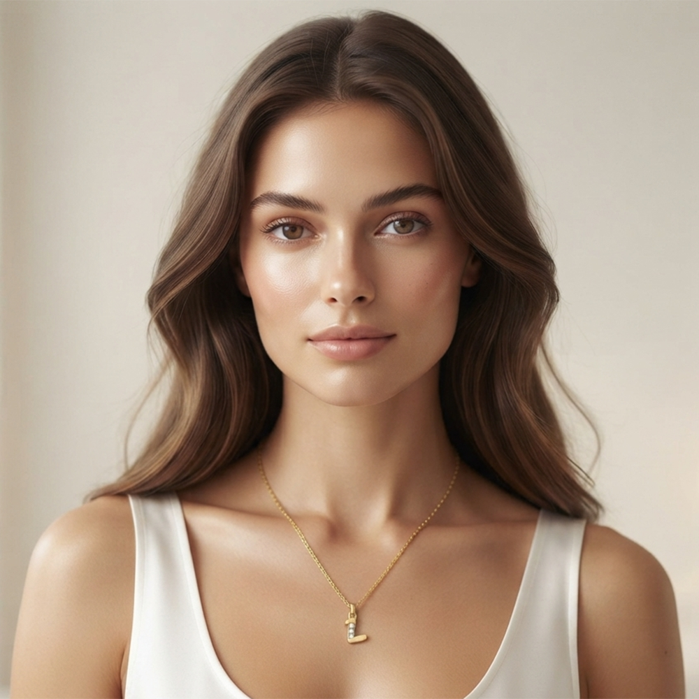 The99Jewel Beautiful Initial L Pendant Chain for Women Trendy Gold Plated Fashion Jewellery