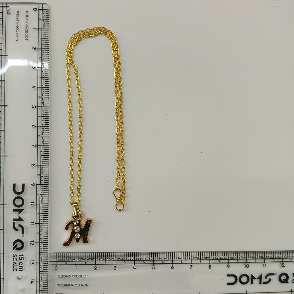 The99Jewel Beautiful Initial M Pendant Chain for Women Trendy Gold Plated Fashion Jewellery